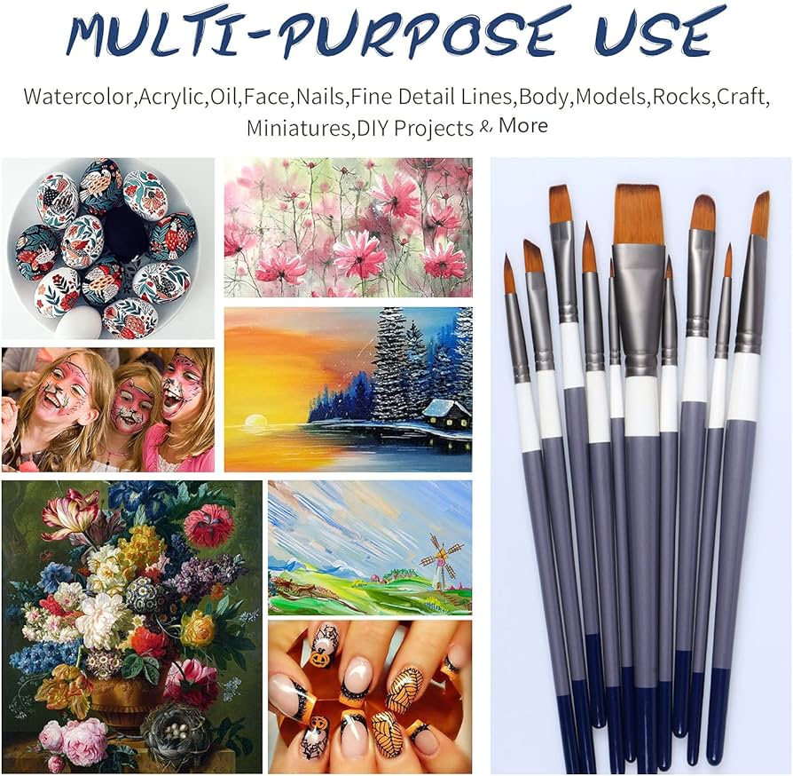 ナイロン平筆 5本セット Amazon.co.jp: ナイロン絵筆 平筆 丸筆 プラモデル 塗装十本